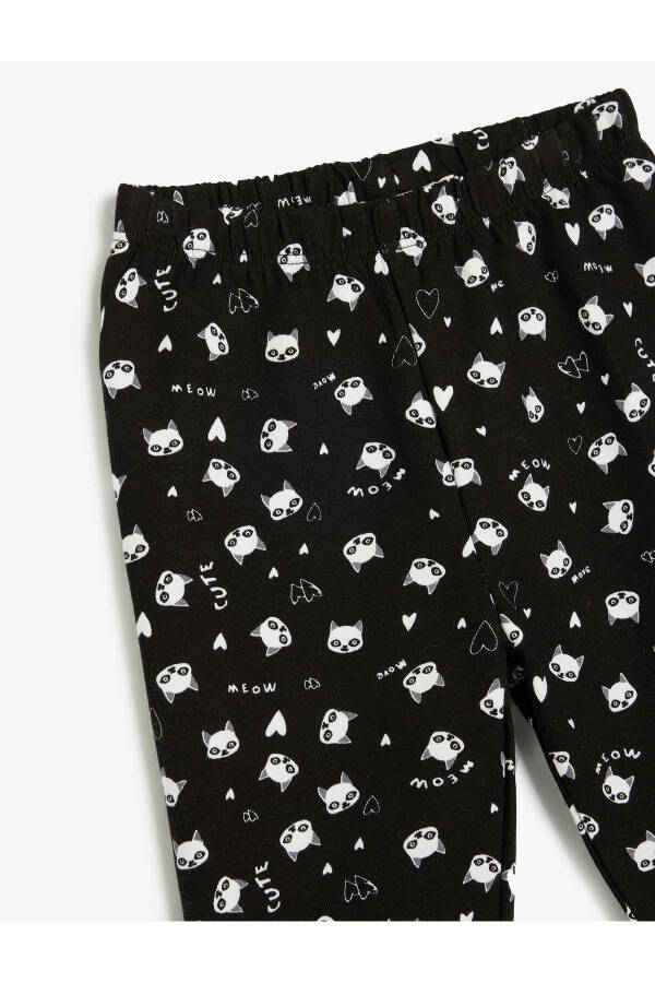 Leggings, Cat Print, Elastic Waistband - 9