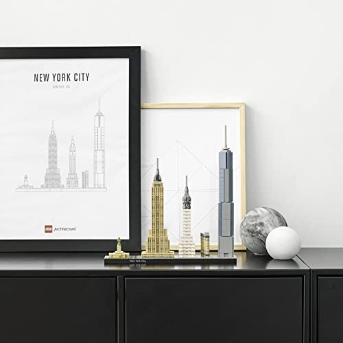 LEGO Architecture New York Şehri 21028, Kendin Yap New York Gökyüzü Modeli Seti Yetişkinler ve Çocuklar İçin (598 Parça), Çok Renkli - 3