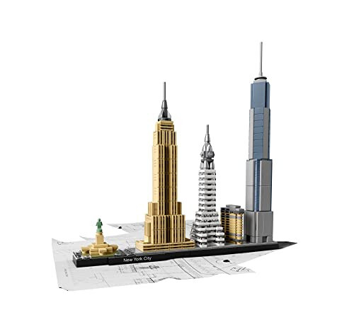 LEGO Architecture New York Şehri 21028, Kendin Yap New York Gökyüzü Modeli Seti Yetişkinler ve Çocuklar İçin (598 Parça), Çok Renkli - 6