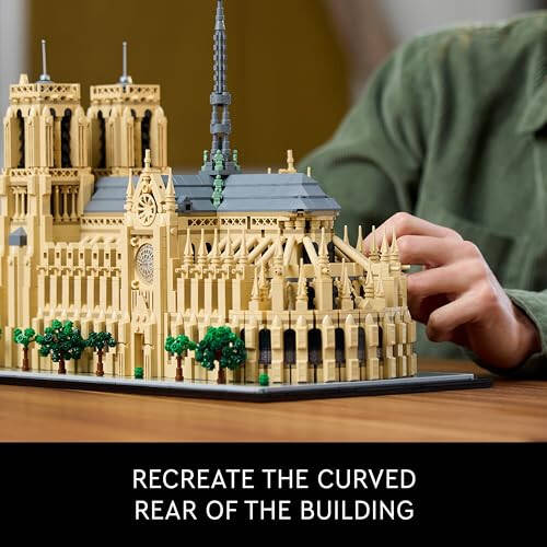 LEGO Architecture Notredam de Parij nusxasi, Arxitektura modeli to'plami, Kattalar uchun kollektsion qurilish to'plami, Yig'ish va namoyish qilish uchun yodgorlik, Tarix, sayohat va san'atni sevuvchilar uchun sovg'a g'oyasi, 21061 - 3