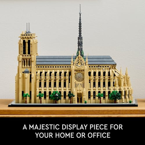 LEGO Architecture Notredam de Parij nusxasi, Arxitektura modeli to'plami, Kattalar uchun kollektsion qurilish to'plami, Yig'ish va namoyish qilish uchun yodgorlik, Tarix, sayohat va san'atni sevuvchilar uchun sovg'a g'oyasi, 21061 - 6