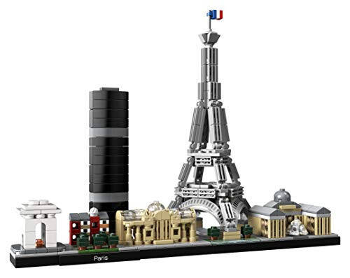 LEGO Architecture Parij Gorizonti, Eyfel minorasi va Luvr muzeyi bilan to'planadigan model qurilish to'plami, Gorizont to'plami, Ofis uy dekorasi, Har qanday kattaning ijodini ochib berish uchun noyob sovg'a, 21044 - 2