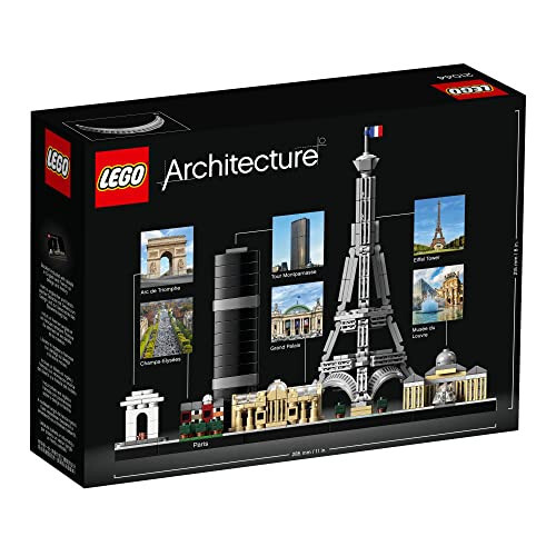 LEGO Architecture Parij Gorizonti, Eyfel minorasi va Luvr muzeyi bilan to'planadigan model qurilish to'plami, Gorizont to'plami, Ofis uy dekorasi, Har qanday kattaning ijodini ochib berish uchun noyob sovg'a, 21044 - 6