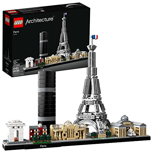 LEGO Architecture Paris Silüeti, Eyfel Kulesi ve Louvre Müzesi ile Toplanabilir Model Yapı Seti, Silüet Koleksiyonu, Ofis Ev Dekoru, Herhangi Bir Yetişkinin Yaratıcılığını Ortaya Çıkarmak İçin Eşsiz Hediye, 21044 - 1