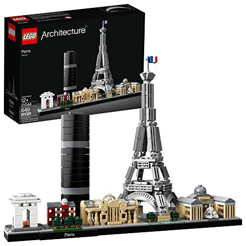 LEGO Architecture Paris Silüeti, Eyfel Kulesi ve Louvre Müzesi ile Toplanabilir Model Yapı Seti, Silüet Koleksiyonu, Ofis Ev Dekoru, Herhangi Bir Yetişkinin Yaratıcılığını Ortaya Çıkarmak İçin Eşsiz Hediye, 21044 - 1