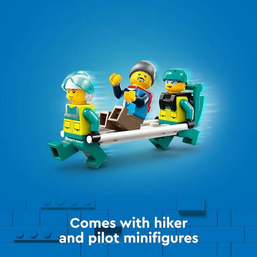 LEGO City Emergency Rescue Helicopter, Toy Aircraft Playset for Kids, Fun Gift for Boys and Girls Aged 6 Plus, Hiker, Rescuer, and Pilot Minifigures, Chopper with Winch and Spinnable Rotors, 60405 - 5