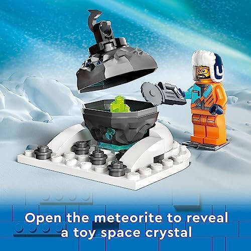 LEGO City Exploration Arctic Explorer Truck and Mobile Lab 60378 Building Set for Ages 6+ with a Tracked Vehicle, Laboratory on Skis, Meteorite, Snow Landscape, 4 Minifigures and 3 Polar Bear Figures - 35