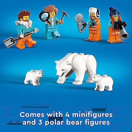 LEGO City Exploration Arctic Explorer Truck and Mobile Lab 60378 Building Set for Ages 6+ with a Tracked Vehicle, Laboratory on Skis, Meteorite, Snow Landscape, 4 Minifigures and 3 Polar Bear Figures - 37