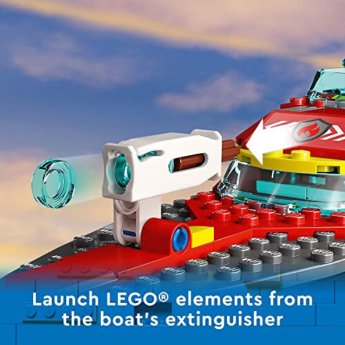 LEGO City Fire Rescue Boat 60373, Toy Floats on Water, with Jetpack, Dinghy and 3 Minifigures, Everyday Hero Toys for Kids, Boys and Girls Ages 5+ - 9