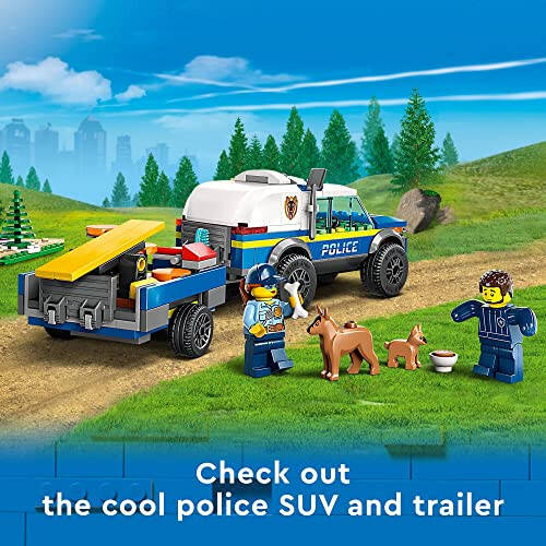 LEGO City Mobil Politsiya It Eğitimi 60369, SUV O'yinchoq Avtomobil Prisep bilan, To'siqlar Maydoni va Kuchuk Figuralari, 5 Yosh va Undan Katta O'g'il va Qizlar Uchun Hayvonlar O'yin To'plami - 4