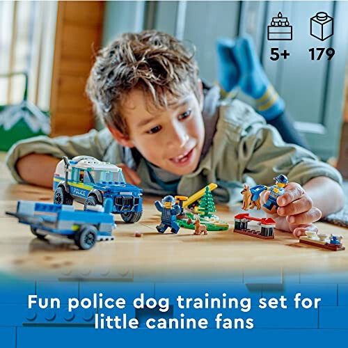 LEGO City Mobile Police Dog Training 60369, SUV Toy Car with Trailer, Obstacle Course and Puppy Figures, Animal Playset for Boys and Girls Ages 5 Plus - 3