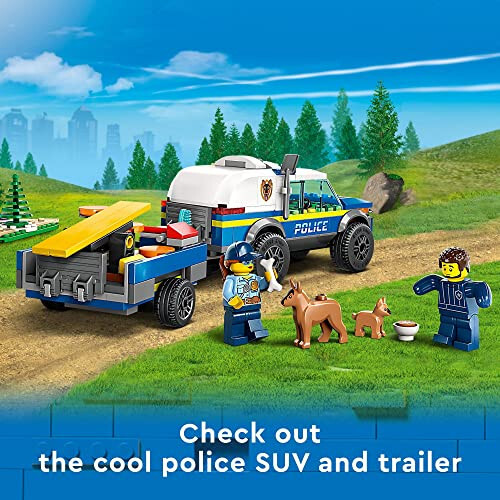 LEGO City Mobile Police Dog Training 60369, SUV Toy Car with Trailer, Obstacle Course and Puppy Figures, Animal Playset for Boys and Girls Ages 5 Plus - 4