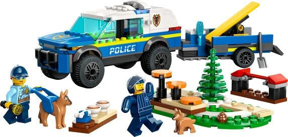 LEGO City Mobile Police Dog Training 60369, SUV Toy Car with Trailer, Obstacle Course and Puppy Figures, Animal Playset for Boys and Girls Ages 5 Plus - 1