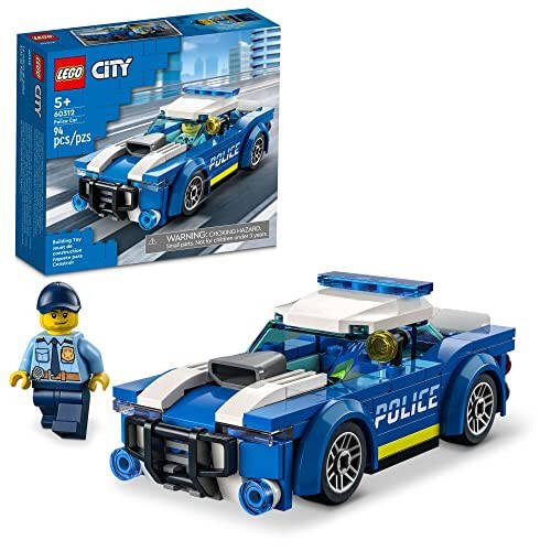 LEGO City Police Car Toy 60312 for Kids 5 Plus Years Old with Officer Minifigure, Small Gift Idea, Adventures Series, Car Chase Building Set - 1