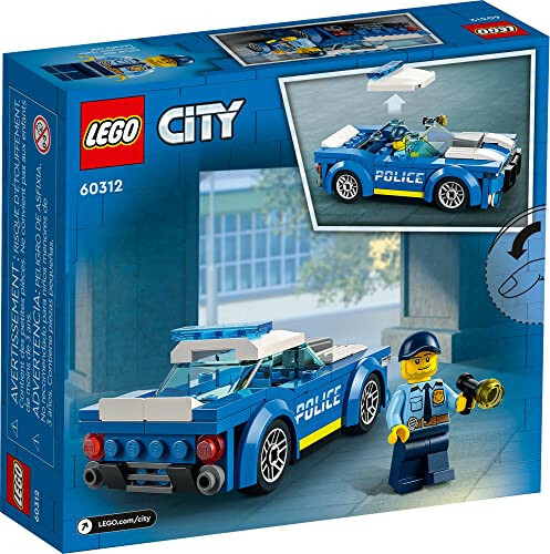 LEGO City Police Car Toy 60312 for Kids 5 Plus Years Old with Officer Minifigure, Small Gift Idea, Adventures Series, Car Chase Building Set - 6