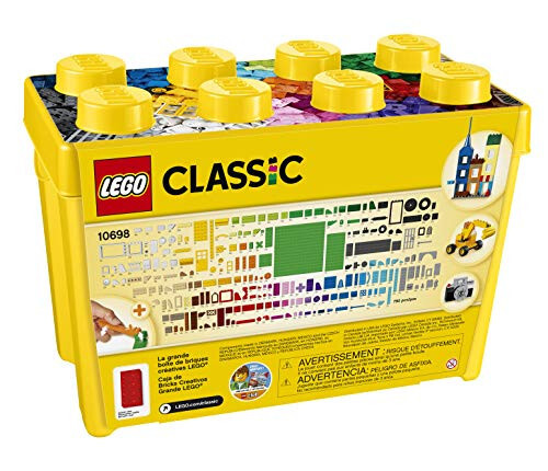 LEGO Classic Large Creative Brick Box 10698 Building Toy Set, Toy Storage Solution for Home or Classrooms, Interactive Building Toy for Kids, Boys, and Girls - 17