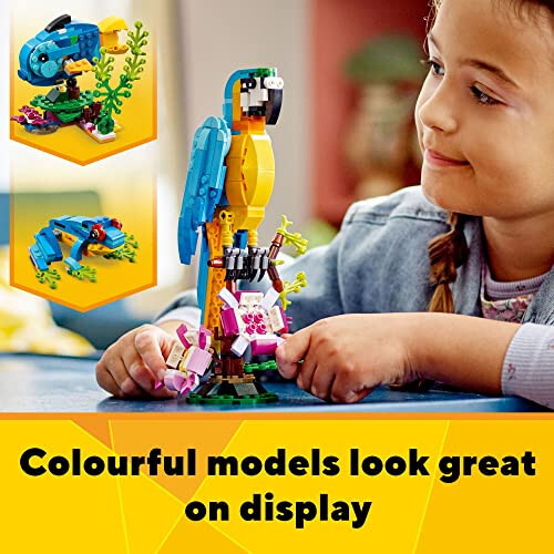 LEGO Creator 3 in 1 Exotic Parrot Building Toy Set, Transforms to 3 Different Animal Figures - from Colorful Parrot, to Swimming Fish, to Cute Frog, Creative Toys for Kids Ages 7 and Up, 31136 - 5