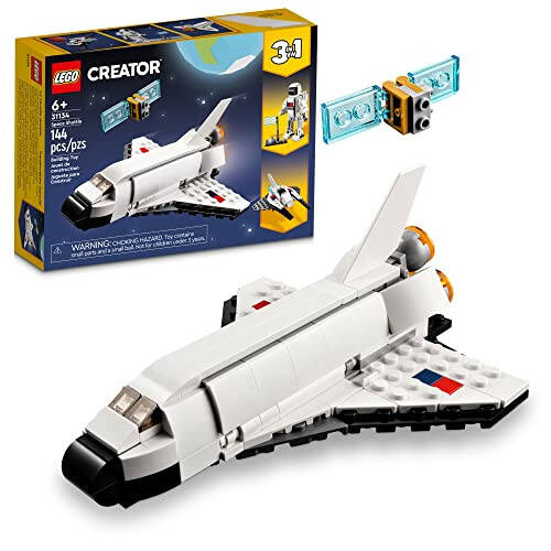 LEGO Creator 3 in 1 Space Shuttle Building Toy for Kids, Creative Gift Idea for Boys and Girls Ages 6 and Up, Build and Rebuild This Space Shuttle Toy into an Astronaut Figure or a Spaceship, 31134 - 6