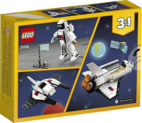 LEGO Creator 3 in 1 Space Shuttle Building Toy for Kids, Creative Gift Idea for Boys and Girls Ages 6 and Up, Build and Rebuild This Space Shuttle Toy into an Astronaut Figure or a Spaceship, 31134 - 11