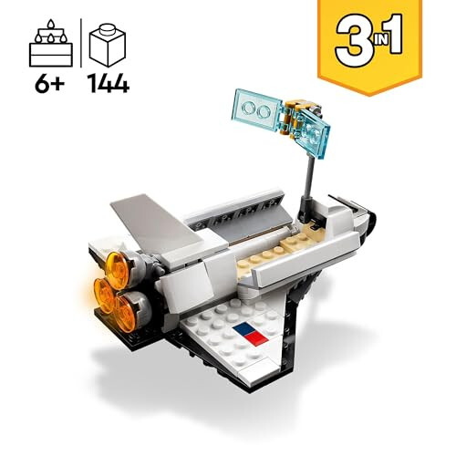 LEGO Creator 3 in 1 Space Shuttle Building Toy for Kids, Creative Gift Idea for Boys and Girls Ages 6 and Up, Build and Rebuild This Space Shuttle Toy into an Astronaut Figure or a Spaceship, 31134 - 2