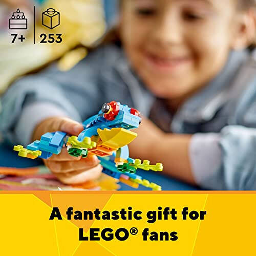 LEGO Creator 3 ta 1 Ekzotik To'ti Qurilish O'yinchoq To'plami, 3 Xil Hayvon Figuralariga Aylanadi - Rang-barang To'tidan, Suvda Suzuvchi Baliqqa va Shirin Qurbaqaga, 7 Yosh va Undan Katta Bolalar Uchun Ijodiy O'yinchoqlar, 31136 - 8