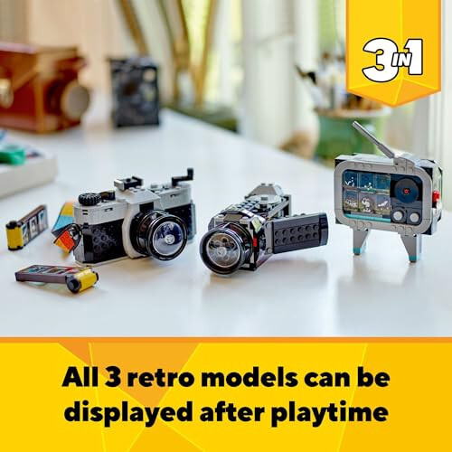 LEGO Creator 3 ta 1 Retro Kamera O'yinchoq, O'yinchoq Kameradan Retro Video Kameraga va Retro Televizorga Aylanadi, 8 yosh va undan katta yoshdagi ijodiy o'yinlarni yoqtiradigan o'g'il va qizlar uchun Fotografiya Sovg'asi, 31147 - 5