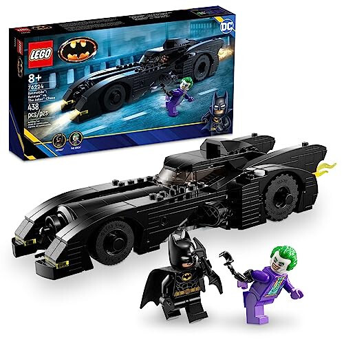 Lego DC Batmobil: Batman vs. Joker Ta'qibi 76224 Qurilish O'yinchoq To'plami, Ushbu DC Super Qahramon O'yinchoq Batmanning Qurollar va Minifigura Mos Kokpitli Afsonaviy Mashinasini Taqdim etadi, 8 Yosh va Undan Katta Bolalar uchun DC Sovg'a - 1