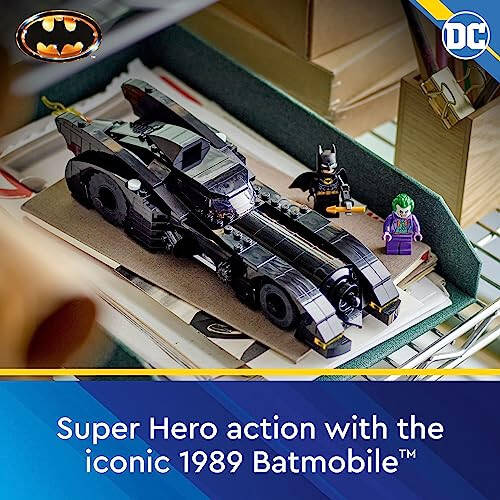 Lego DC Batmobil: Batman vs. Joker Ta'qibi 76224 Qurilish O'yinchoq To'plami, Ushbu DC Super Qahramon O'yinchoq Batmanning Qurollar va Minifigura Mos Kokpitli Afsonaviy Mashinasini Taqdim etadi, 8 Yosh va Undan Katta Bolalar uchun DC Sovg'a - 2