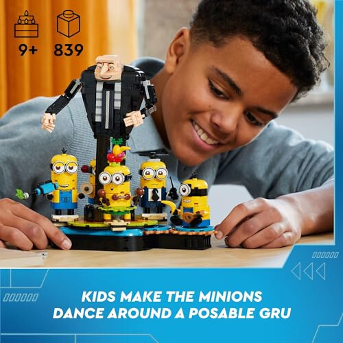 LEGO Despicable Me 4 Brick-Built Gru and Minions Figure, Buildable Minions Toy for Kids, Dancing Despicable Me Toy Figures Playset, Play-and-Display Minions Birthday Gift for Boys and Girls, 75582 - 2