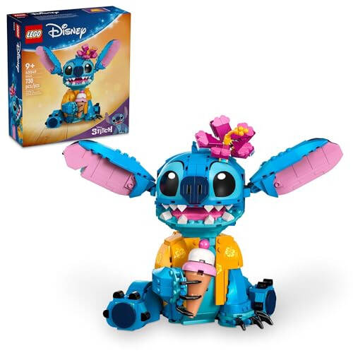 LEGO Disney Stitch Toy Building Kit, Disney Toy for 9 Year Old Kids, Buildable Figure with Ice Cream Cone, Fun Disney Gift for Girls, Boys and Lovers of The Hit Movie Lilo and Stitch, 43249 - 1