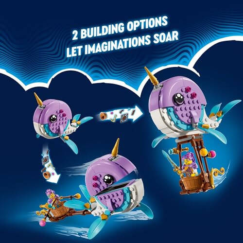 LEGO DREAMZzz Izzie's Narwhal Hot-Air Balloon Deep-Sea Animal Toy, Save Bunchu from a Grimspawn, Transforming Whale Figure for Kids, Bunny Toy for Boys and Girls 7 Years Old and Up, 71472 - 3