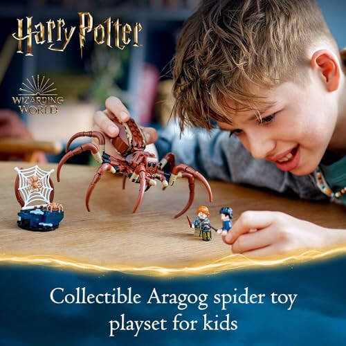 LEGO Garri Potter Aragog Manotiy o'rmonda, Bolalar uchun o'rgimchak o'yin to'plami, sehrli jonzot va 2 minifigura bilan Garri Potter to'plami, 7 yoshli o'g'il va qiz bolalar uchun Garri Potter o'yinchoqi, 76434 - 2