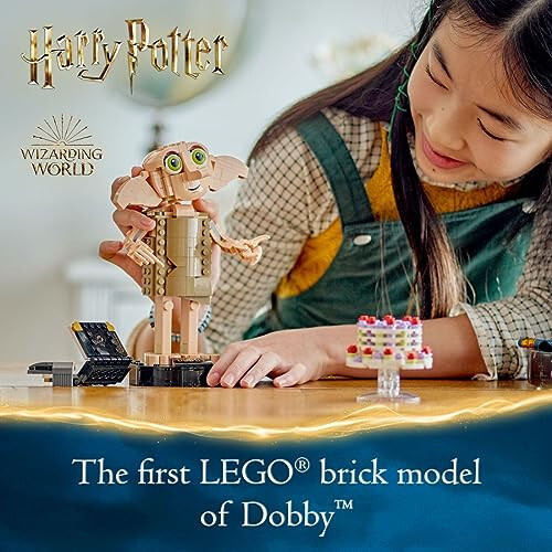 LEGO Garri Potter Dobbi Uy Elflar Qurilish O'yinchoq To'plami, Garri Potter Franşizasining Sevimli Xarakterining Qurilish va Namoyish Modeli, 8 Yoshli O'g'il va Qizlar uchun Tug'ilgan Kun Sovg'asi, 76421 - 2