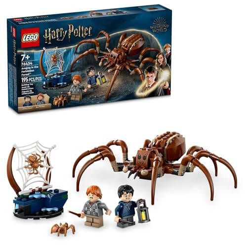 LEGO Harry Potter Арагог в Запретном лесу, Игрушечный набор с пауком для детей, Коллекционный набор Гарри Поттера с волшебным существом и 2 минифигурками, Игрушка Гарри Поттера для мальчиков и девочек 7 лет, 76434 - 1