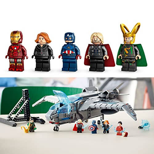 LEGO Marvel The Avengers Quinjet 76248, Thor, Iron Man, Black Widow, Loki va Kapitan Amerika minifiguralari bilan Kosmik kema qurilish o'yinchoq to'plami, Infinity Saga - 37