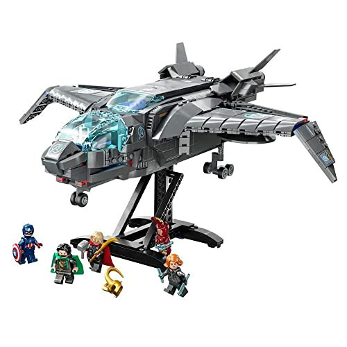 LEGO Marvel The Avengers Quinjet 76248, Thor, Iron Man, Black Widow, Loki va Kapitan Amerika minifiguralari bilan Kosmik kema qurilish o'yinchoq to'plami, Infinity Saga - 1