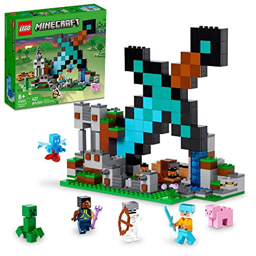 LEGO Minecraft Kılıç Karakolu 21244 Yapı Oyuncakları - Creeper, Savaşçı, Domuz ve İskelet Figürleri İçerir, Oyun İlham Veren Oyuncak Eğlenceli Maceralar ve Oyunlar İçin, Çocuklar, Erkekler ve Kızlar İçin 8 Yaş ve Üzeri Hediye - 1