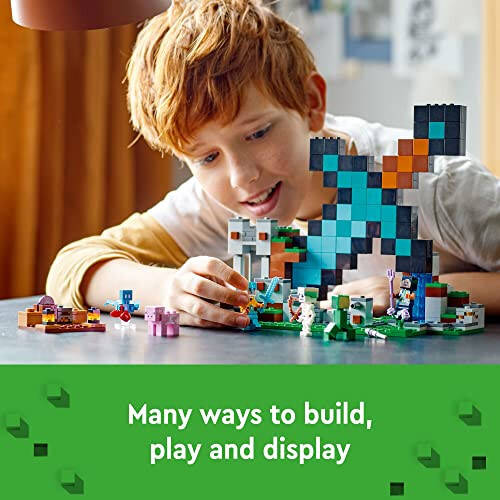 LEGO Minecraft Kılıç Karakolu 21244 Yapı Oyuncakları - Creeper, Savaşçı, Domuz ve İskelet Figürleri İçerir, Oyun İlham Veren Oyuncak Eğlenceli Maceralar ve Oyunlar İçin, Çocuklar, Erkekler ve Kızlar İçin 8 Yaş ve Üzeri Hediye - 3