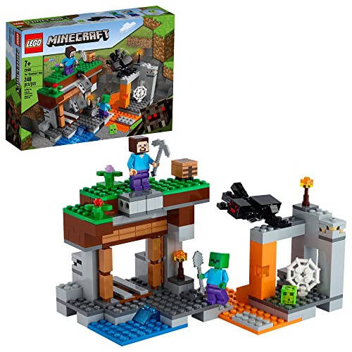 LEGO Minecraft The Abandoned Mine Building Toy, 21166 Zombie Cave with Slime, Steve & Spider Figures, Gift idea for Kids, Boys and Girls Age 7 Plus - 1