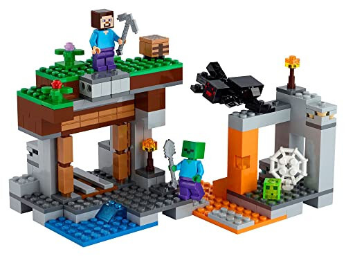 LEGO Minecraft The Abandoned Mine Building Toy, 21166 Zombie Cave with Slime, Steve & Spider Figures, Gift idea for Kids, Boys and Girls Age 7 Plus - 5