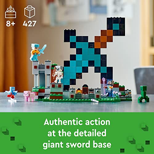 LEGO Minecraft The Sword Outpost 21244 Building Toys - Featuring Creeper, Warrior, Pig, and Skeleton Figures, Game Inspired Toy for Fun Adventures and Play, Gift for Kids, Boys, and Girls Ages 8+ - 2