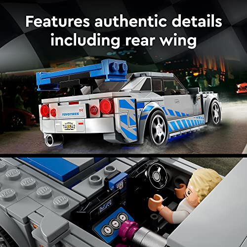 LEGO Speed Champions 2 Fast 2 Furious Nissan Skyline GT-R (R34), Race Car Toy Model Building Kit, Collectible with Racer Minifigure, 2023 Set for Kids, Boys and Girls Ages 9 and Up 76917 - 4