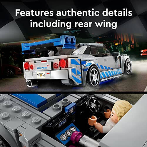 LEGO Speed Champions 2 Fast 2 Furious Nissan Skyline GT-R (R34), Race Car Toy Model Building Kit, Collectible with Racer Minifigure, 2023 Set for Kids, Boys and Girls Ages 9 and Up 76917 - 4