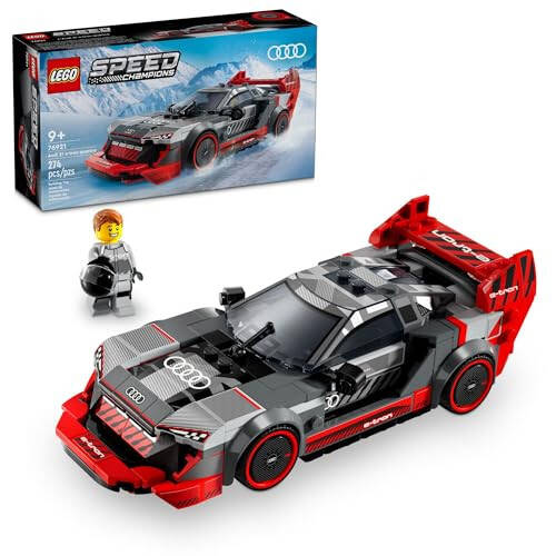 LEGO Speed Champions Audi S1 e-tron Quattro Race Car Toy Vehicle, Buildable Audi Toy Car Model for Kids, Red Toy Car for Build and Display, Gift Idea for Boys and Girls Aged 9 Years Old and Up, 76921 - 1