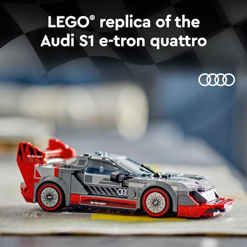 LEGO Speed Champions Audi S1 e-tron Quattro Yarış Arabası Oyuncak Aracı, Yapılabilir Audi Oyuncak Araba Modeli Çocuklar İçin, Kırmızı Oyuncak Araba Kurmak ve Sergilemek İçin, 9 Yaş ve Üzeri Erkek ve Kız Çocukları İçin Hediye Fikirleri, 76921 - 2