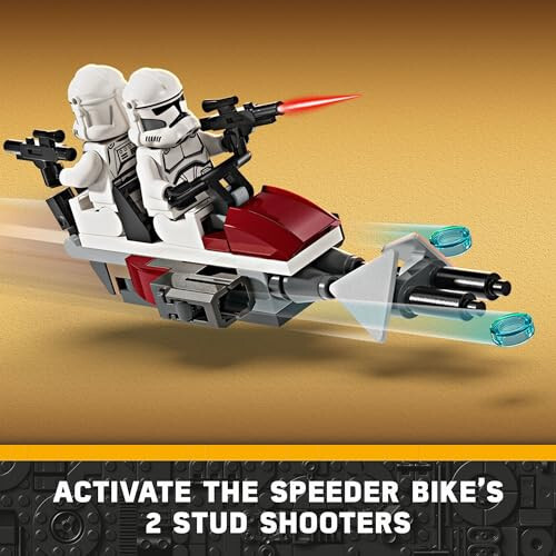 LEGO Star Wars Clone Trooper & Battle Droid Battle Pack Set for Kids, Buildable Toy Speeder Bike Vehicle, Tri-Droid and Defensive Post, Collectible, Gift for Boys and Girls Aged 7 and Up, 75372 - 4