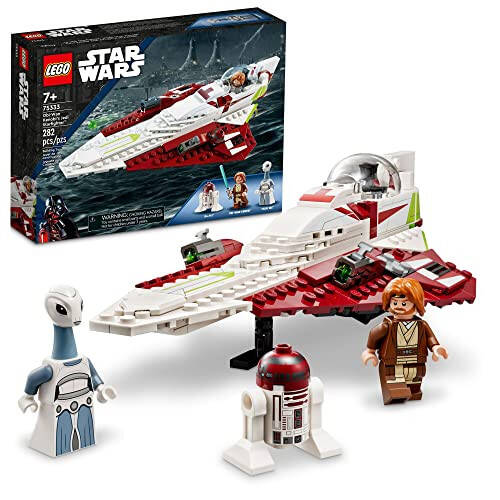 LEGO Star Wars OBI-Wan Kenobi'ning Jedi Yulduz Jangchisi 75333 Qurilish O'yinchoq To'plami - Mini Figuralar, Yorug'lik Qilich, Klon Kosmik Kemasi (Klonlar Hujumi Filmi), 7 yosh va undan katta bolalar, o'g'il va qizlar uchun ajoyib sovg'a - 7