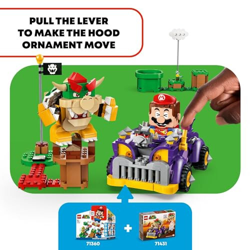 LEGO Super Mario Bowserning Muskulli Mashinasi Kengaytirish To'plami, Bolalar Uchun To'plash uchun Bowser O'yinchoq, O'g'il Bolalar, Qizlar va O'yin O'ynashni Yaxshi Ko'radiganlar Uchun Sovg'a 8 Yosh va Undan Yuqori, 71431 - 7