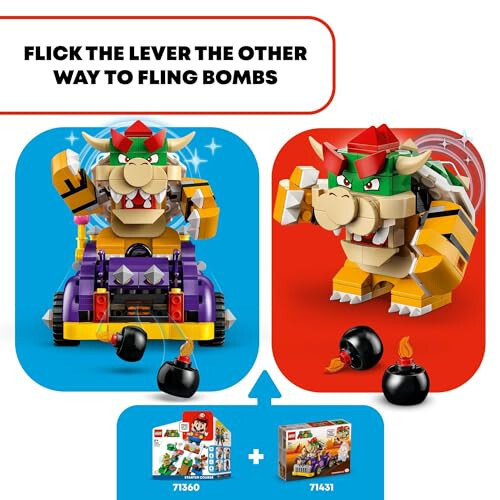 LEGO Super Mario Bowserning Muskulli Mashinasi Kengaytirish To'plami, Bolalar Uchun To'plash uchun Bowser O'yinchoq, O'g'il Bolalar, Qizlar va O'yin O'ynashni Yaxshi Ko'radiganlar Uchun Sovg'a 8 Yosh va Undan Yuqori, 71431 - 8