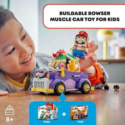 LEGO Super Mario Bowser’s Muscle Car Expansion Set, Collectible Bowser Toy for Kids, Gift for Boys, Girls and Gamers Ages 8 and Up, 71431 - 5